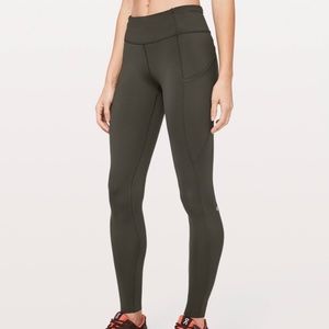 Lululemon Fast & Free Leggings 28” Olive Green